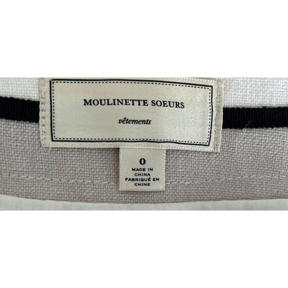 Moulinette Soeurs Beige Textured Skirt With Leaf Lace Inserts Womens Size 0 - Picture 6 of 8